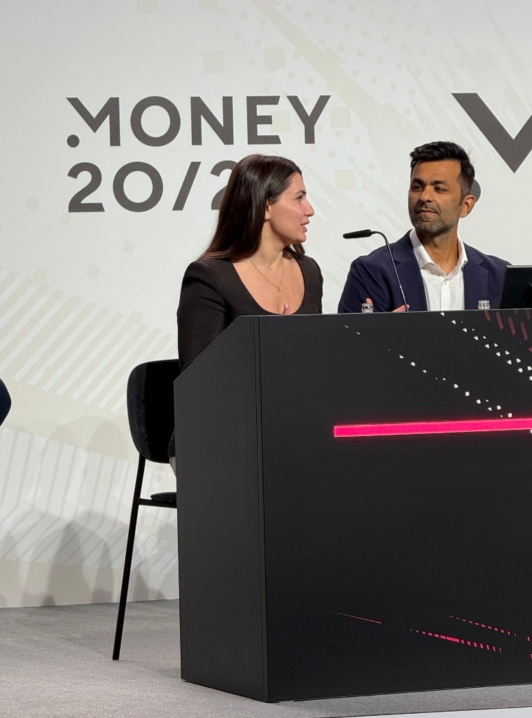 Antigoni Kourou on the Money20/20 Europe Briefing Stage