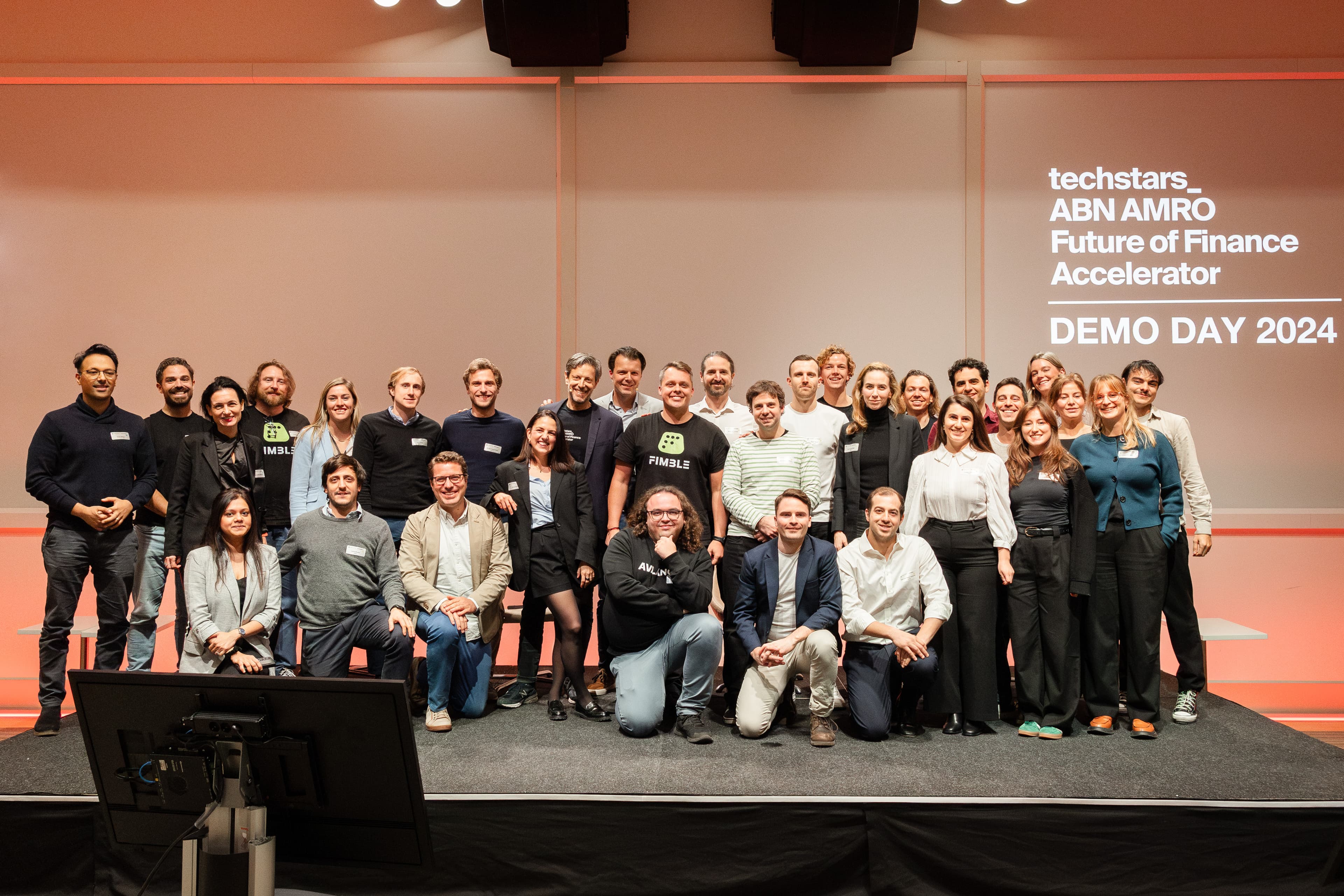 Techstars ABN AMRO Demo Day 2024 cohort on stage